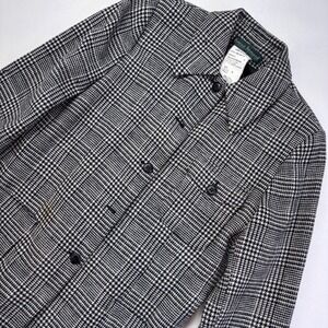 Vintage Harve Benard Houndstooth Wool Blend Blazer Jacket Size 6 Black White
